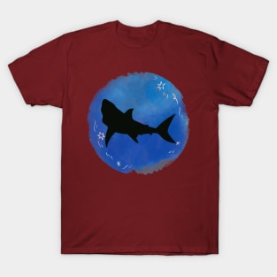 watercolor with shark silhouette T-Shirt